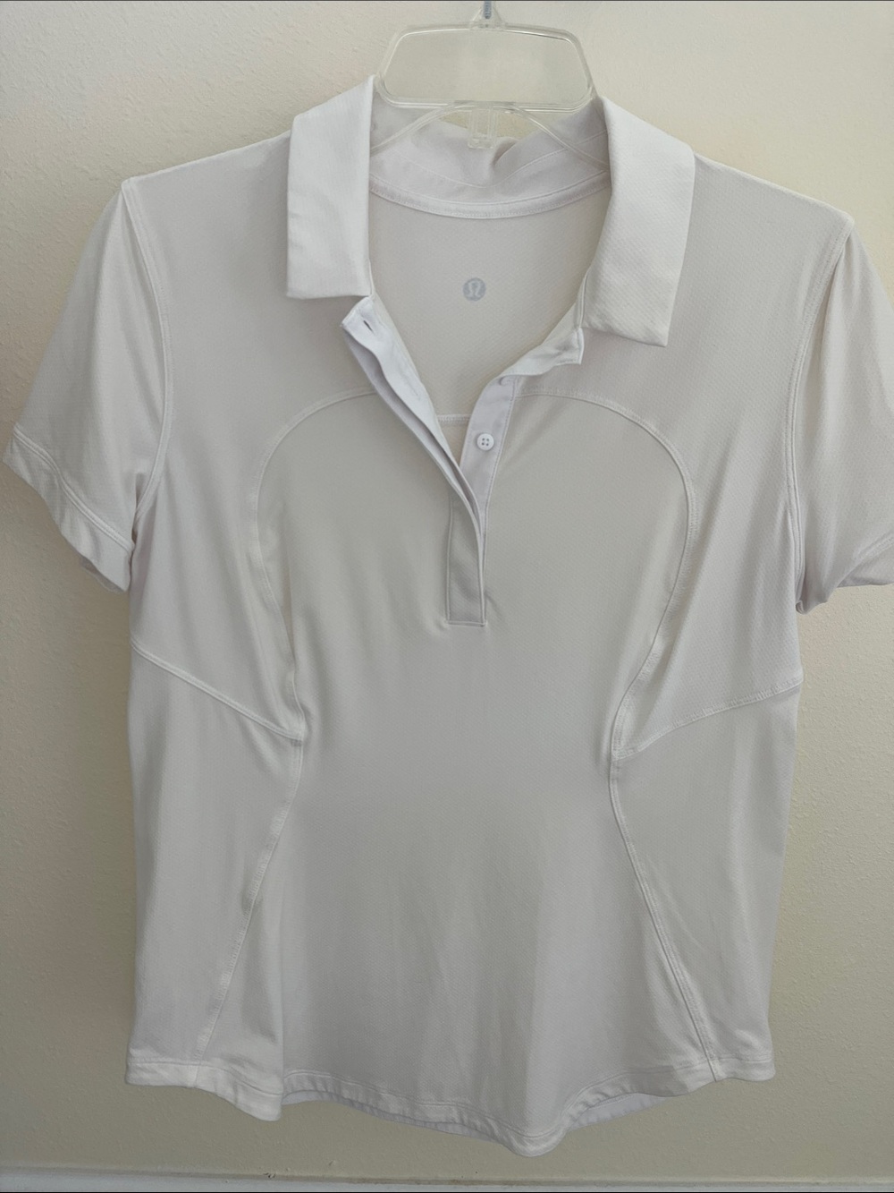 Lululemon White Short Sleeve Polo